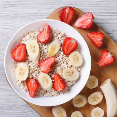 Cereales con Cambur y Fresa
